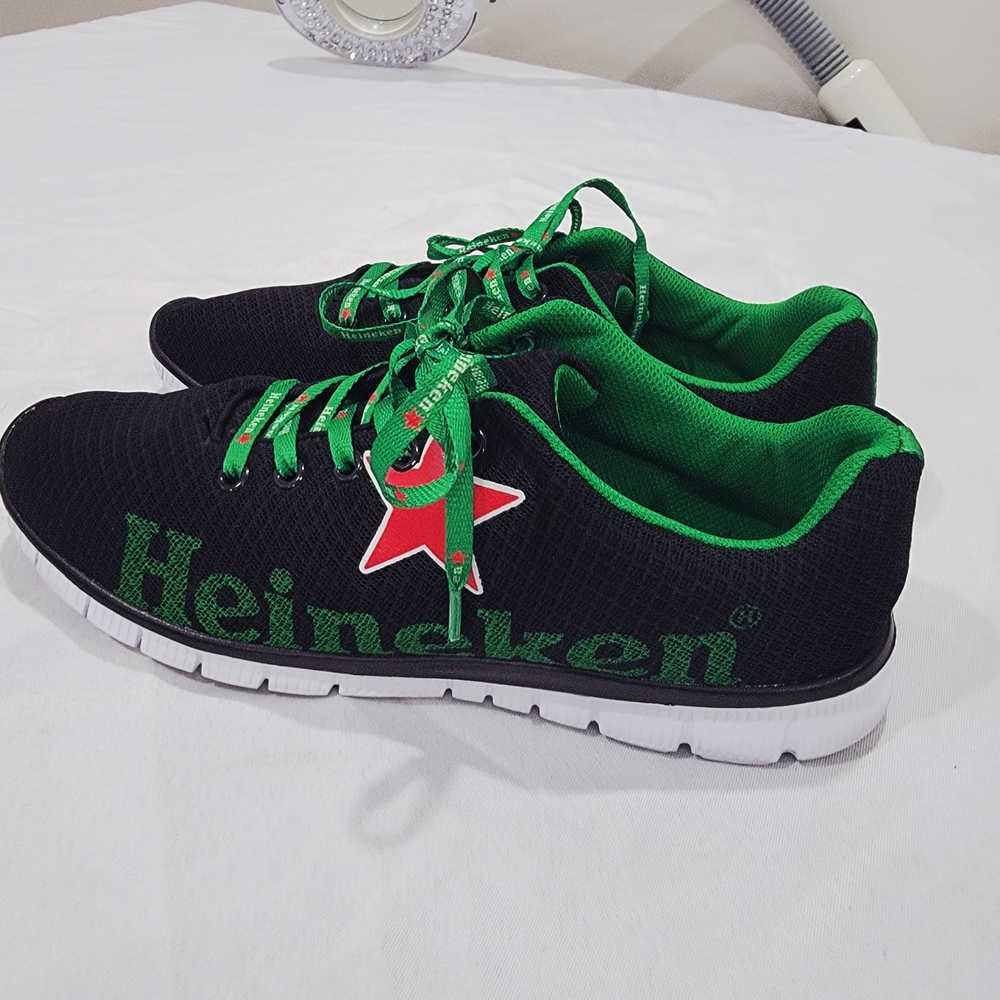 Official Heineken Promotional Mesh Sneakers Black Green Men’s US 9 EU 42 - Picture 6 of 10